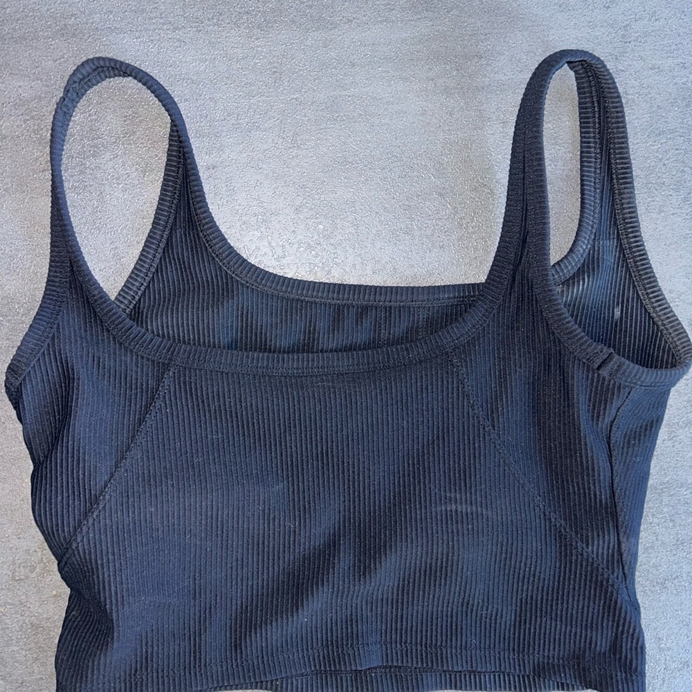 Black Ribbed Tank Top